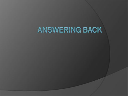 Answering back to poems