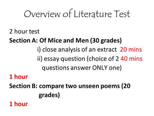 Unseen poetry- Literature WJEC