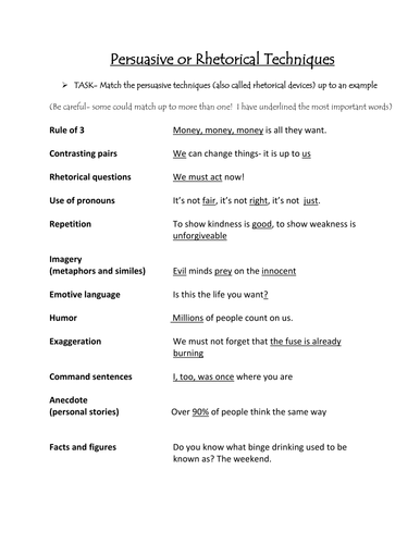 Persuasive techs- matching activity