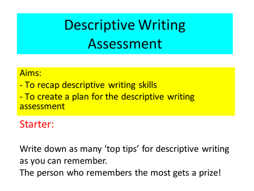 Descriptive writing- planning and visualization