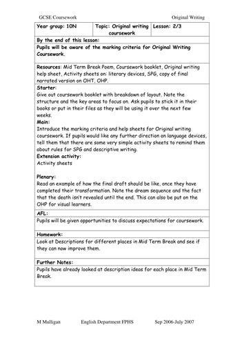 Transformation Texts Change: Mid Term break intro