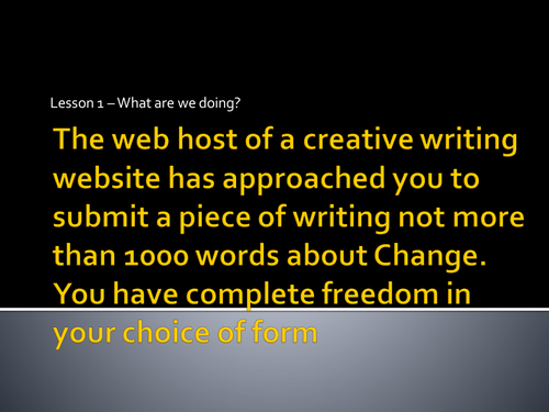 English Language Unit on Change