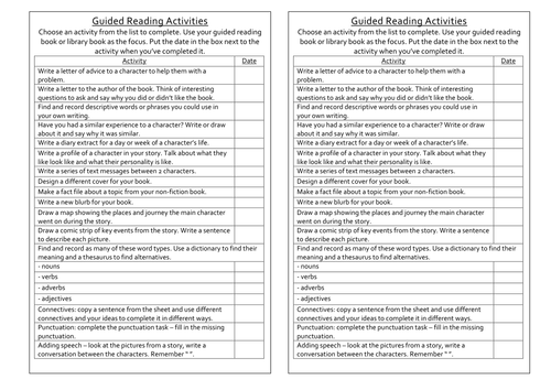 Guided Reading Activities