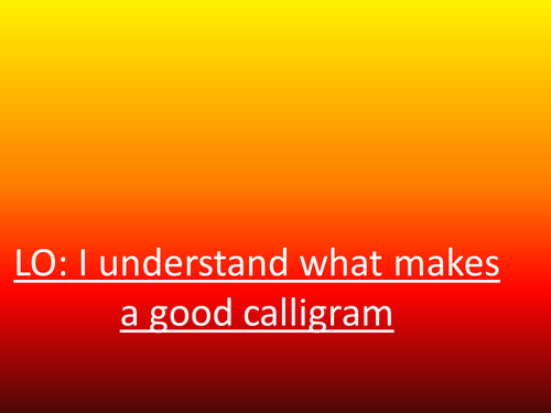 Introduction Calligram (Concrete Poetry)
