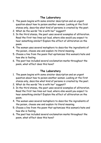 The Laboratory Questions