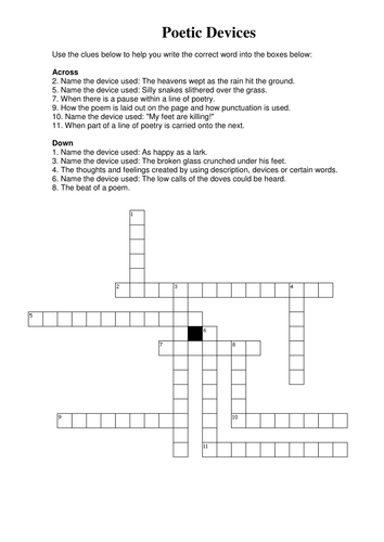 Poetic Devices crossword