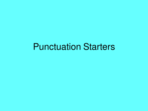 Punctuation and speech starters