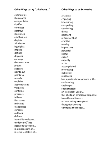 other ways to say show in an essay