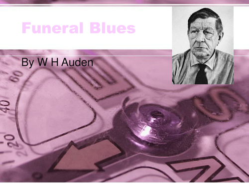 Funeral Blues By W H Auden By Teacher Argentina Teaching Resources