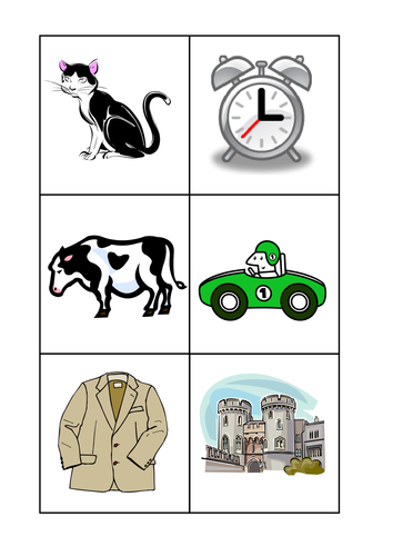 Initial sound pairs game - C E H