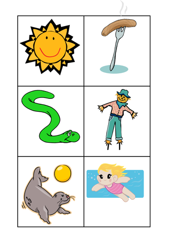 Initial sound pairs game - S A T