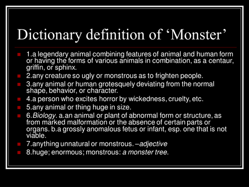 What is a monster? Linked to Frankenstein