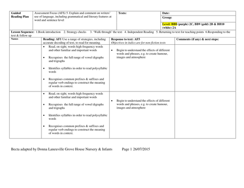 Guided Reading Records