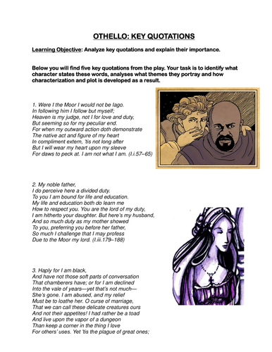 Othello: analyzing key quotes