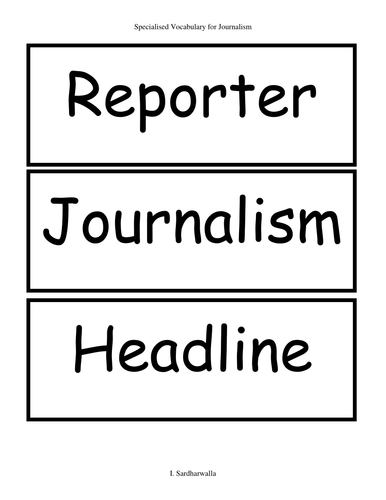 Glossary for Journalistic Reports