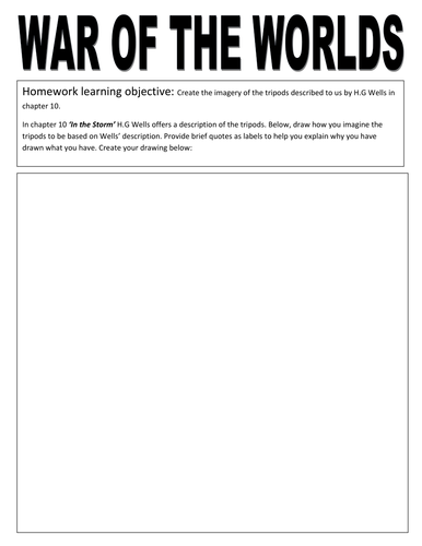 War of the Worlds: Students draw the tripdods
