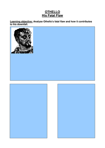Othello: students are asked to analyze fatal flaw
