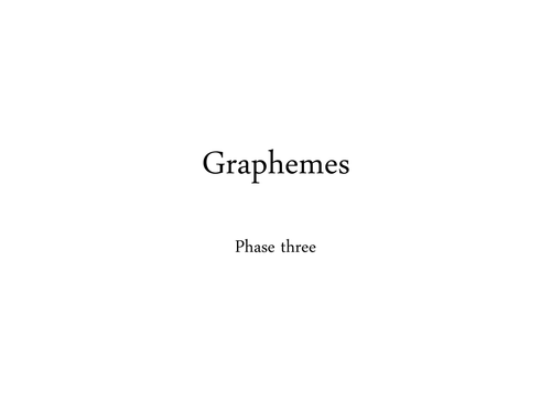 graphemes phase 3