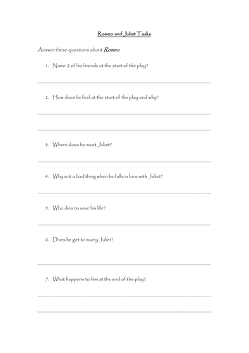 Entry Level Romeo and Juliet