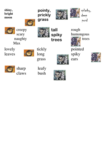 Where the Wild Things Are vocabulary work