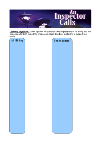 The Inspector and Birling: first impressions