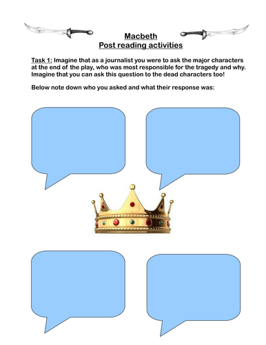 Macbeth: students analyze Macbeth's downfall