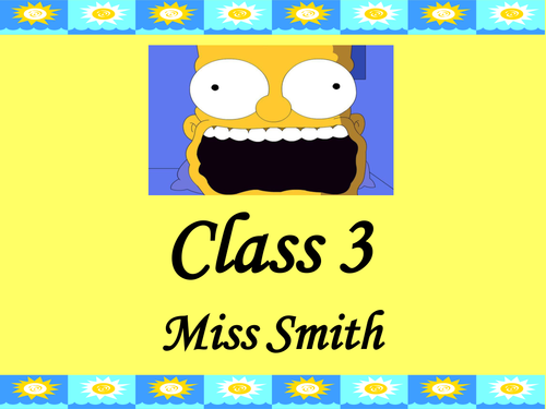 Simpsons Classroom Door Sign
