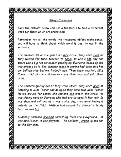 using a thesaurus