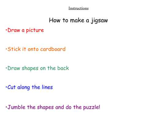 Jigsaw instructions