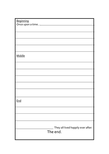 Write short beginning; middle and end