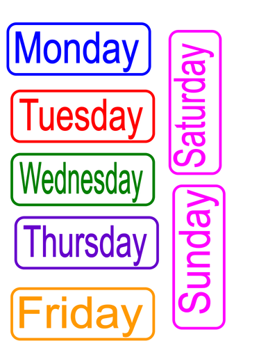 individual days of the week cards by Michelle Larkin - Teaching ...