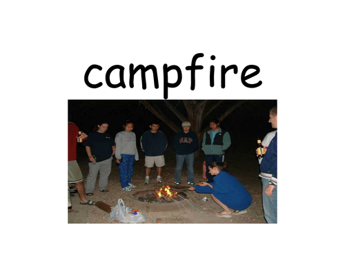 Photo & Word cards for camping theme