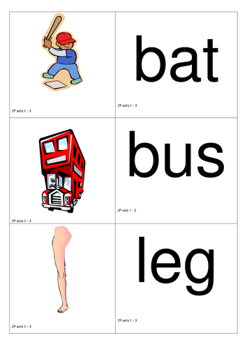 Words and pictures for sorting 