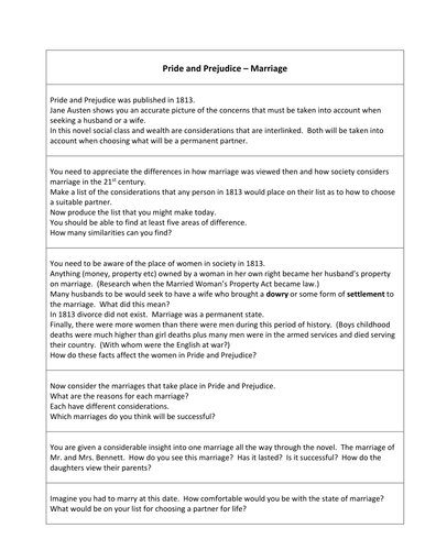Pride and Prejudice | Teaching Resources