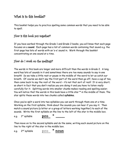 SP spelling booklet 3