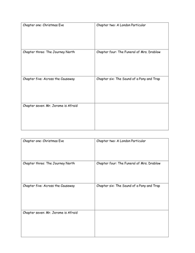 Plot Summary worksheet The Woman in Black