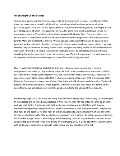 Three speeches for analysis