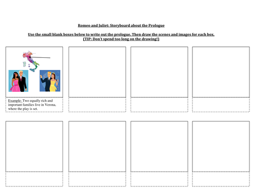 Romeo and Juliet Prologue Storyboard