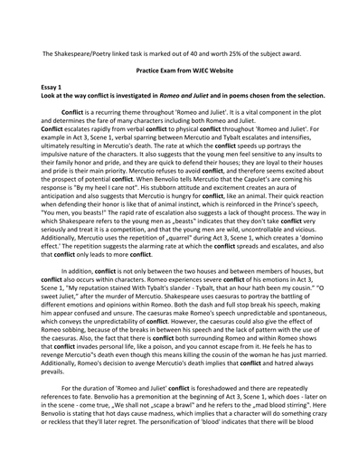 Literature Shakespeare Poetry Exemplar