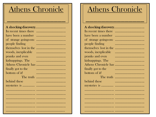 A Midsummer Night's Dream Newspaper Story
