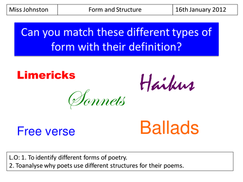 Lesson 3 - Structure and Form