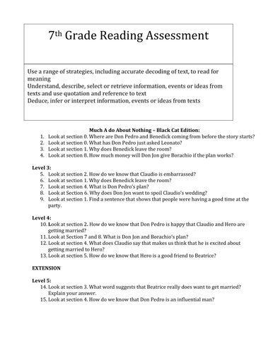 Much Ado About Nothing Assessment