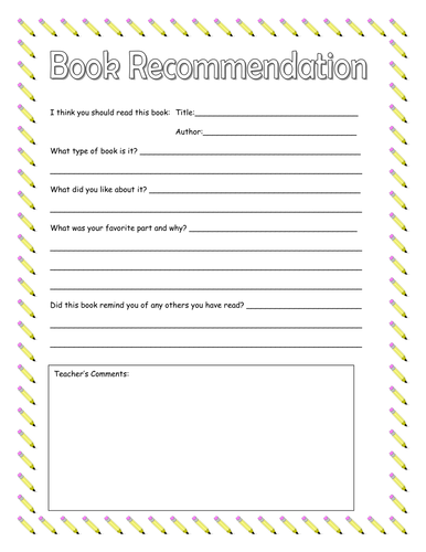 Book recommendation pro-forma