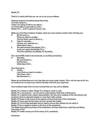 Essay on reality shows advantages and disadvantages picture