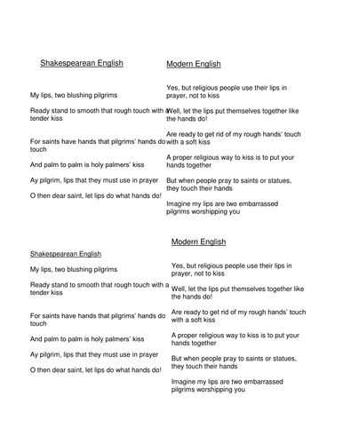 Romeo and Juliet - Act 1 Scene 1 - Oxymorons