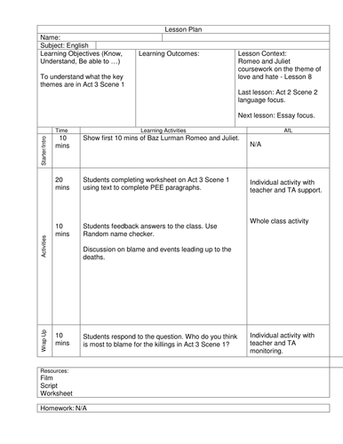 Romeo and Juliet - Point Evidence Explain analysis of Act 3; Scene 1