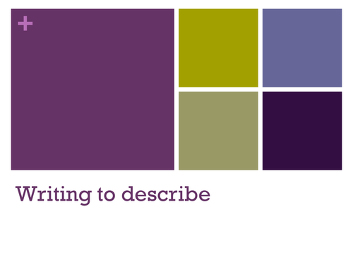 Introduction to Writing to Describe