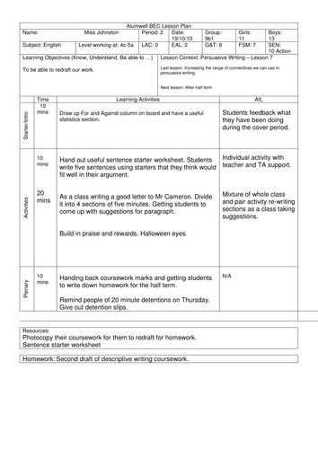 Lesson 7 - Persuasive Writing