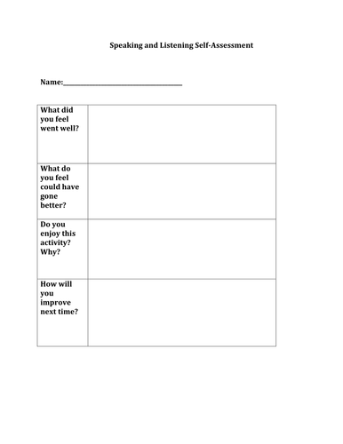 Self Assessment Grid