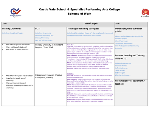 Media Moguls - Adverts 2 Lessons scheme of work